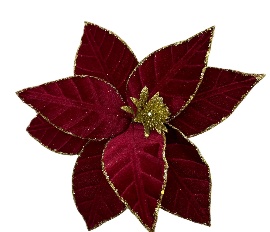 FLOR DECORATIVO ROJO CON GLITER 30CM