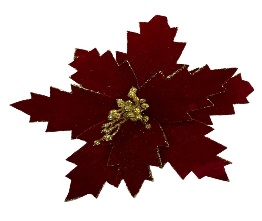 FLOR DECORATIVO ROJO CON GLITER 26CM