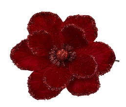 FLOR DECORATIVO NAVIDEÑO ROJO 30CM CON GLITER