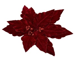 FLOR DECORATIVO ROJO AVELUDADO 29CM