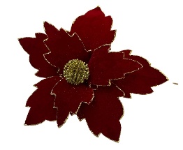 FLOR DECORATIVO ROJO CON GLITER 25CM