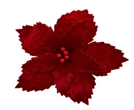 FLOR DECORATIVO NAVIDEÑO ROJO AVELUDADO 30CM