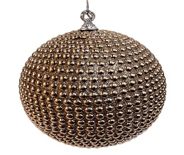 BOLA DECORATIVO NAVIDEÑO 20CM 1PC CON BOLITAS DORADAS