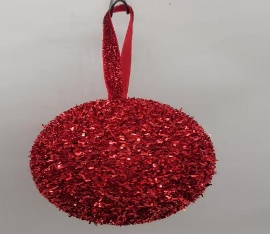 BOLA NAVIDEÑA DECORATIVA 15CM 1PC ROJO