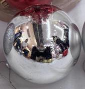 BOLA NAVIDEÑO DECORATIVA PLATEADO 20CM 1PC