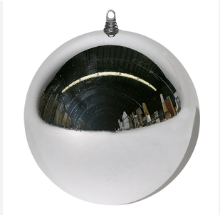 BOLA NAVIDEÑA DECORATIVA PLATA LISO 30CM-1PC