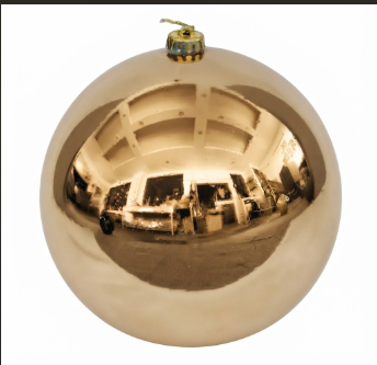 BOLA NAVIDEÑO DECORATIVA LISO CHAMPAGNE 25CM 1PC