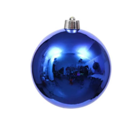 BOLA NAVIDEÑA DECORATIVA AZUL DEL REY LISO 20CM-1PC