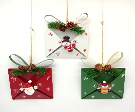 SOBRES DE CARTAS DECORATIVOS NAVIDEÑOS DE METAL COLORES MIXTOS 23*11.5*4.5CM