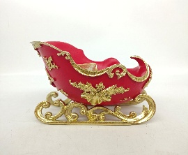 TRINEO DECORATIVO ROJO CON DORADO 19.2*13.4*14.5CM