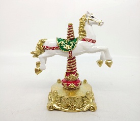 CABALLO CARROSEL DE RESINA DECORATIVO NAVIDEÑO 15.5*10*20.3CM