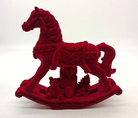CABALLO DECORATIVO NAVIDEÑO GAMUZADO 18*6*20.5CM CON OSO