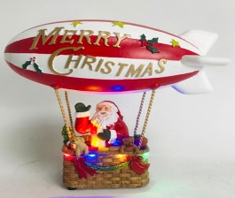 GLOBO AEROSTATICO CON PAPA NOEL CON LUZ MUSICA NAVIDEÑO 22.7*11.4*25cm
