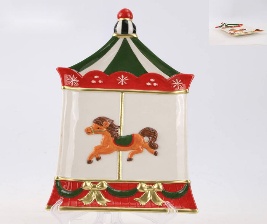 BANDEJA DECORATIVO NAVIDEÑO CIRCUS 36*21.5*3cm