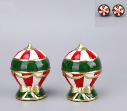 KIT DE 2 SALERO DE CERAMICA DECORATIVO CIRCUS NAVIDEÑO 2PC 6.6*6*9CM