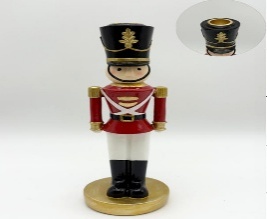 PORTA VELA DE CASCANUECES NAVIDEÑO DECORATIVO 7*7*25CM