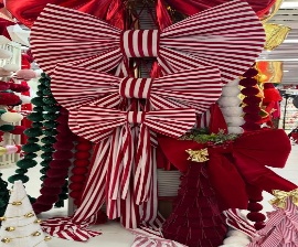 DECORATIVO NAVIDEÑO LAZO 100*200CM LISTRADO 1PC