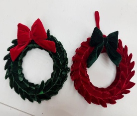 GUIRNALDA DECORATIVO NAVIDEÑO AVELUDADO 20CM COLORES MIXTO