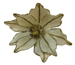 FLOR DECORATIVO NAVIDEÑO BEIJE CON DORADO 23CM