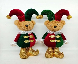 BONECO OSO CIRCUS DECORATIVO NAVIDEÑO 20*11*41cm