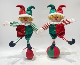 BONECO PAYASO CIRCUS DECORATIVO NAVIDEÑO 18*10*51cm PIES EN LA PELOTA