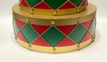 TAMBOR DECORATIVO NAVIDEÑO 52*52*21CM GDE LATAO