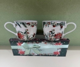 KIT DE CANECA FLOR NAVIDEÑO 300ML C/U