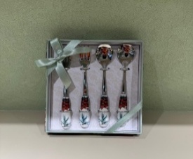 KIT DE TALHER 2GRAFO 2COLHER FLOR NAVIDEÑO