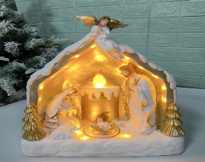 SAGRADAFAMILIA NAVIDEÑO CON LUZ DECORATIVO 25*11*31,5 cm