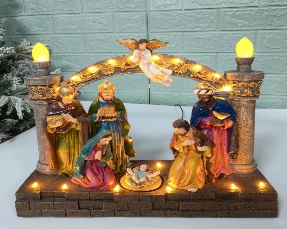 PESEBRE NAVIDEÑO CON LUZ DECORATIVO 32.5*10.5*29cm