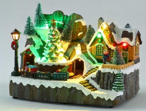 VILLA DECORATIVO NAVIDEÑO CON LUZ 23*15*18CM