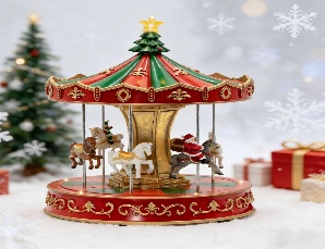 VILLA NAVIDEÑA CARRUSEL DECORATIIVO 21*21*26CM