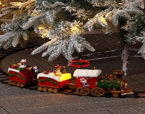 TREN NAVIDEÑO DECORATIVO CON LUZ 156CM VIA CIRCULAR