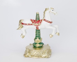 DECORATIVO CABALLO EN RESINA NAVIDEÑO 16.6*10.7*24CM
