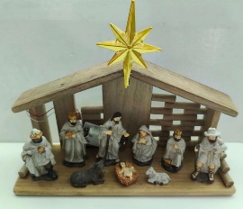 PESEBRE CASA MADERA 30*10.5*18.5CM NAVIDEÑO
