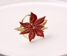 ANILLO PARA SERVILLETA FLOR ROJA NAVIDEÑO