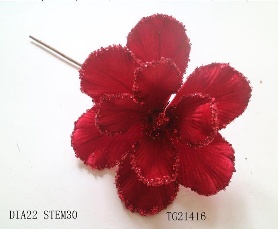 FLOR DECORATIVO NAVIDEÑO 22CM ROJO AVELUDADO