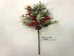 ACABAMENTO NAVIDEÑO RAMA 49CM FOLLAGE CON PINO Y FRUTOS ROJOS
