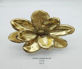FLOR DECORATIVO NAVIDEÑO 24CM DORADO