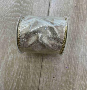 CINTA NAVIDEÑA DECORATIVA CHAMPAGNE TRANSLUCIDO 6.3CM*9M