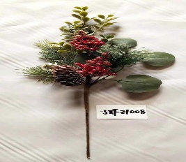 ACABAMENTO NAVIDEÑO RAMA CON FOLLAGE Y FRUTOS ROJOS PINO 44CM