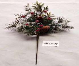 ACABAMENTO NAVIDEÑO RAMA CON FOLLAGE Y FRUTOS ROJOS PINO 48CM
