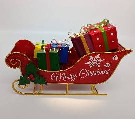 CARRO TRINEO CON CAJAS DE REGALOS 27*13*20CM LATAO DECORATIVO NAVIDEÑO