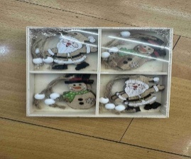 COLGANTE NAVIDEÑO 12PC MADERA 4DISEÑO