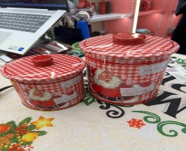 POTE DE LATA NAVIDEÑO 2PC PAPA NOEL