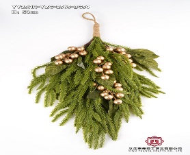 RAMO DE HOJA DE PINO NAVIDEÑOS CON FRUTOS CHAMPAGNE