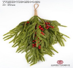 RAMO DE HOJA DE PINO NAVIDEÑOS CON FRUTOS ROJOS