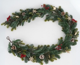 FESTON NAVIDEÑO CON FRUTOS ROJOS 150CM