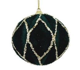 BOLA 8CM -3PC NACIDEÑO VERDE CON GLITER