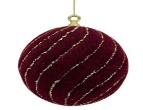 BOLA 10CM -2PC GAMUZADO ROJO CON GLITER